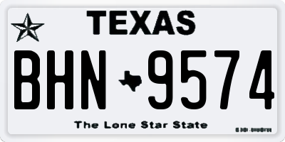 TX license plate BHN9574