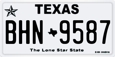 TX license plate BHN9587