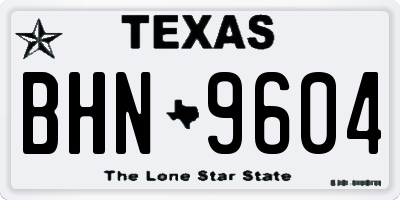 TX license plate BHN9604