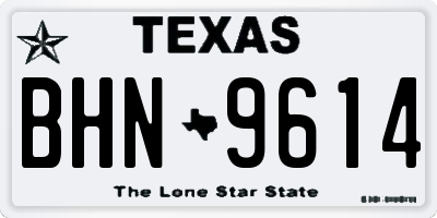 TX license plate BHN9614