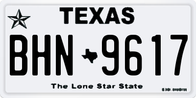 TX license plate BHN9617