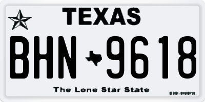 TX license plate BHN9618
