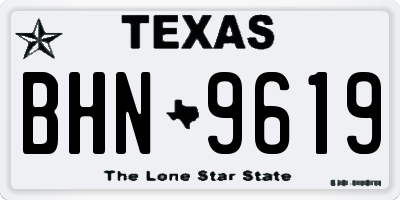 TX license plate BHN9619