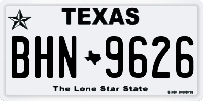 TX license plate BHN9626