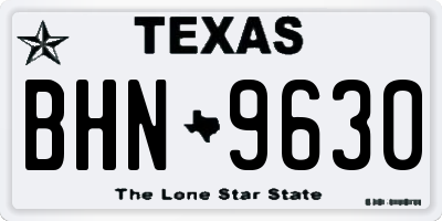 TX license plate BHN9630