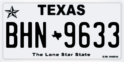 TX license plate BHN9633