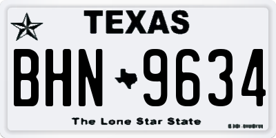 TX license plate BHN9634