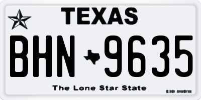 TX license plate BHN9635