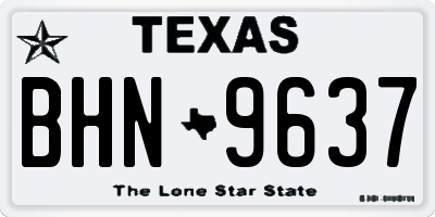 TX license plate BHN9637