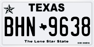 TX license plate BHN9638