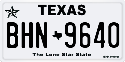 TX license plate BHN9640