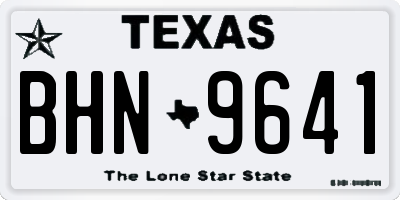 TX license plate BHN9641