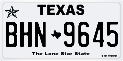 TX license plate BHN9645
