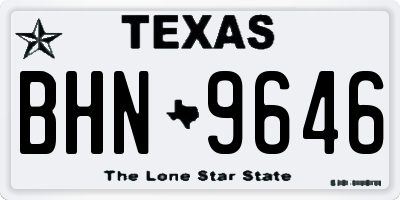 TX license plate BHN9646