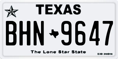 TX license plate BHN9647