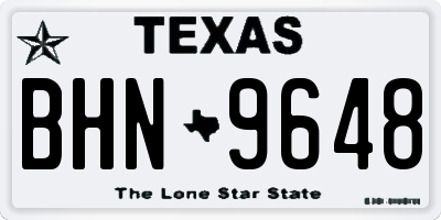 TX license plate BHN9648