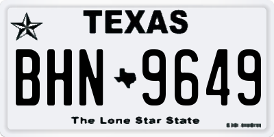 TX license plate BHN9649