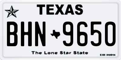 TX license plate BHN9650