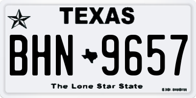 TX license plate BHN9657