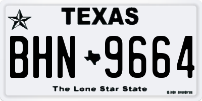 TX license plate BHN9664