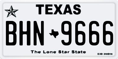 TX license plate BHN9666