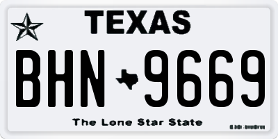 TX license plate BHN9669
