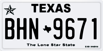 TX license plate BHN9671