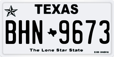 TX license plate BHN9673