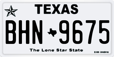 TX license plate BHN9675