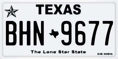 TX license plate BHN9677