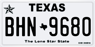 TX license plate BHN9680