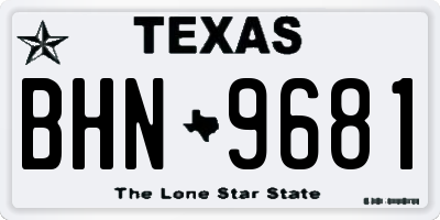 TX license plate BHN9681
