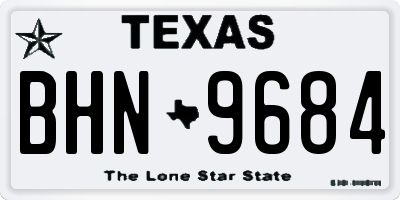 TX license plate BHN9684