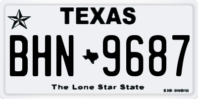 TX license plate BHN9687
