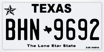 TX license plate BHN9692