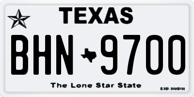 TX license plate BHN9700