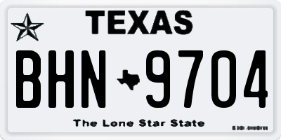 TX license plate BHN9704