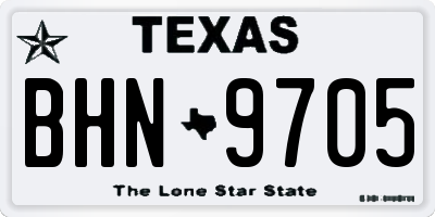 TX license plate BHN9705