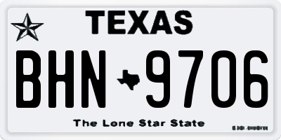 TX license plate BHN9706
