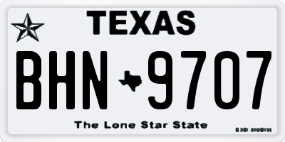 TX license plate BHN9707