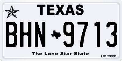 TX license plate BHN9713