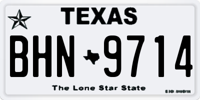 TX license plate BHN9714