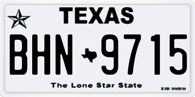 TX license plate BHN9715