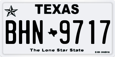 TX license plate BHN9717