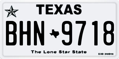 TX license plate BHN9718