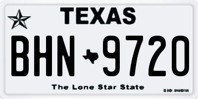TX license plate BHN9720