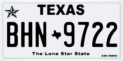 TX license plate BHN9722