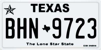TX license plate BHN9723