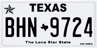TX license plate BHN9724