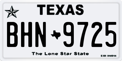 TX license plate BHN9725